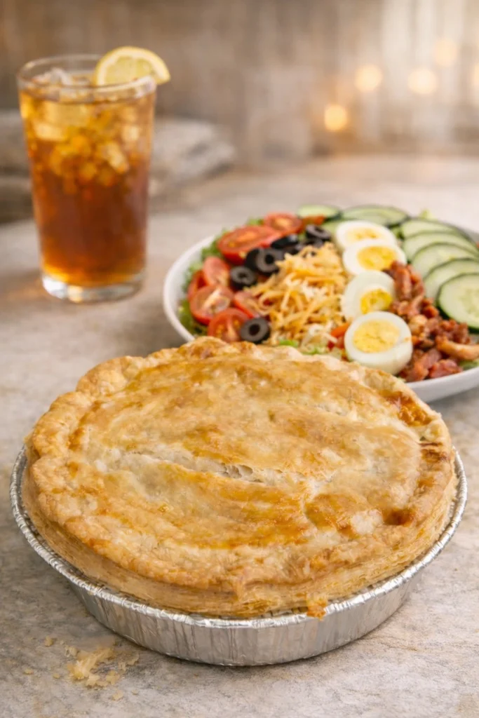Pot pie and salad